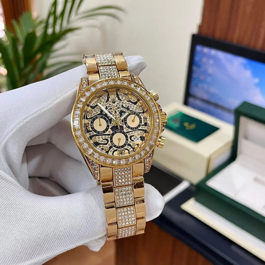 Rolex Daytona Tiger Gold Diamond Metal Watch comInline Delivery Info
