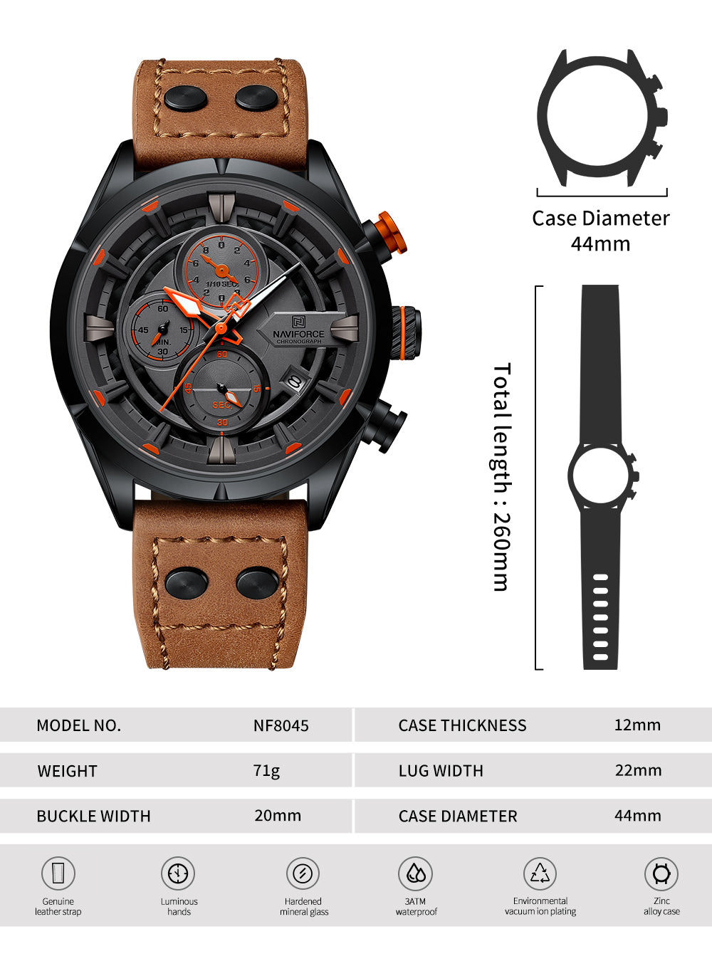 Naviforce NF8045 Vintage Sports