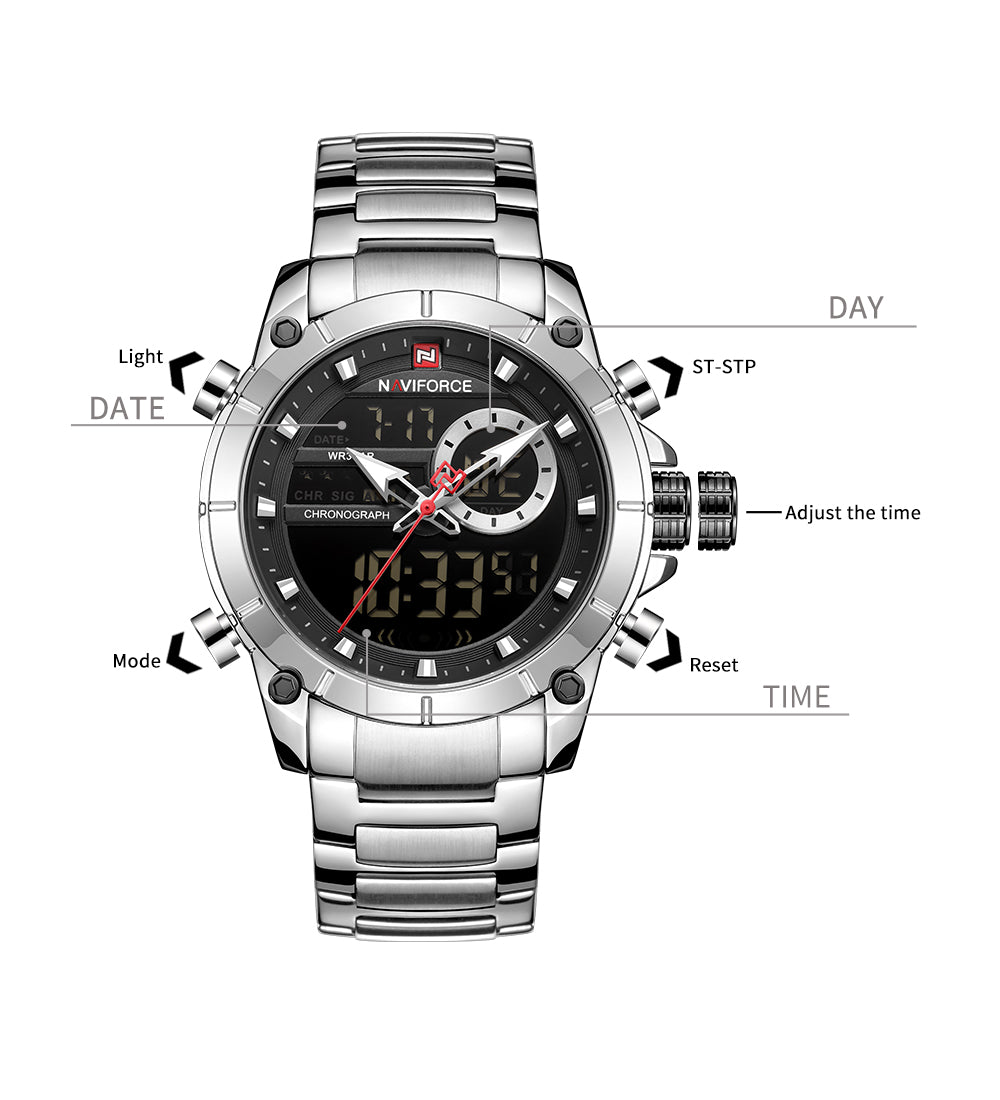 NAVIFORCE NF9163 Military Sport Digital Analog