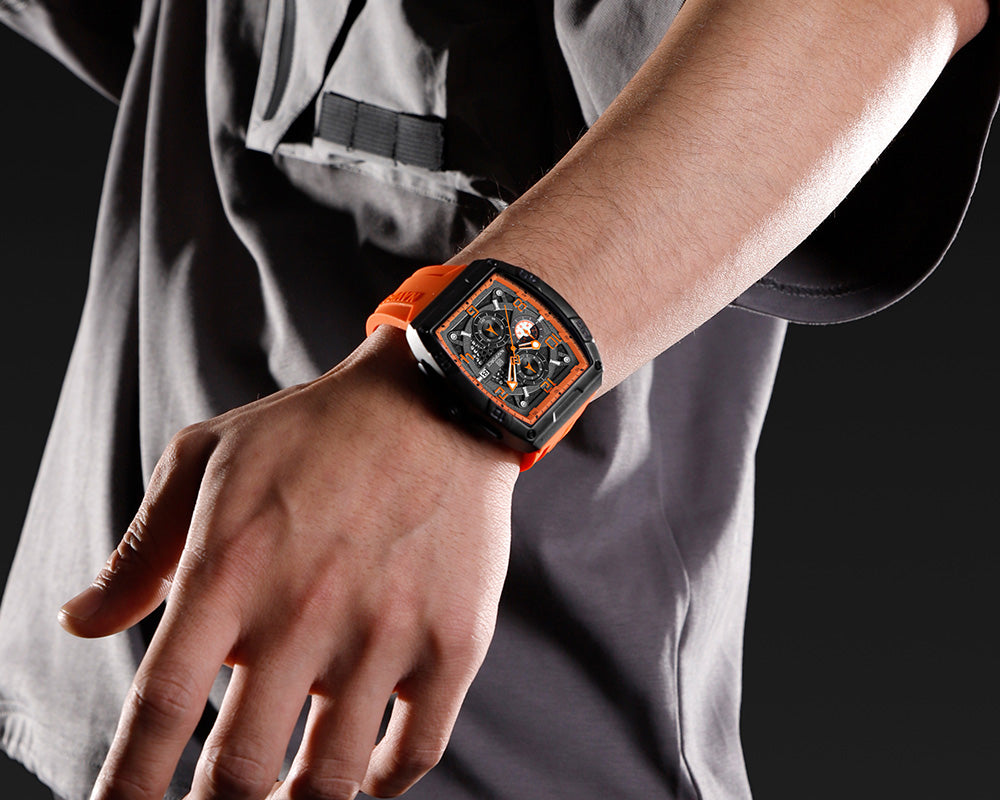 Naviforce NF8052 Luminous Hollow Dial Barrel-shaped Sports