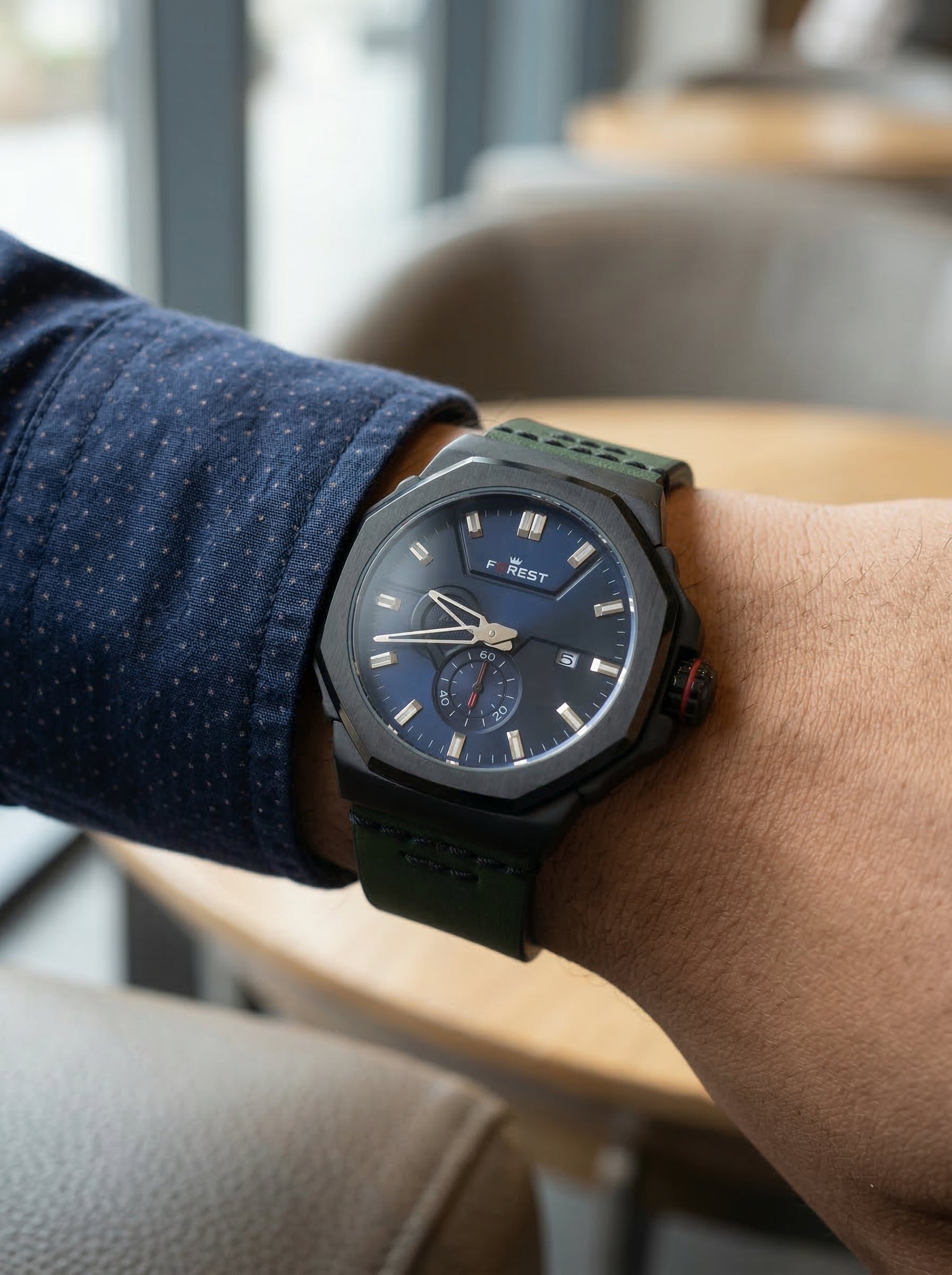 Forest Stealth Edition – Silver Dial Matte Black Watch (TWM Curated)