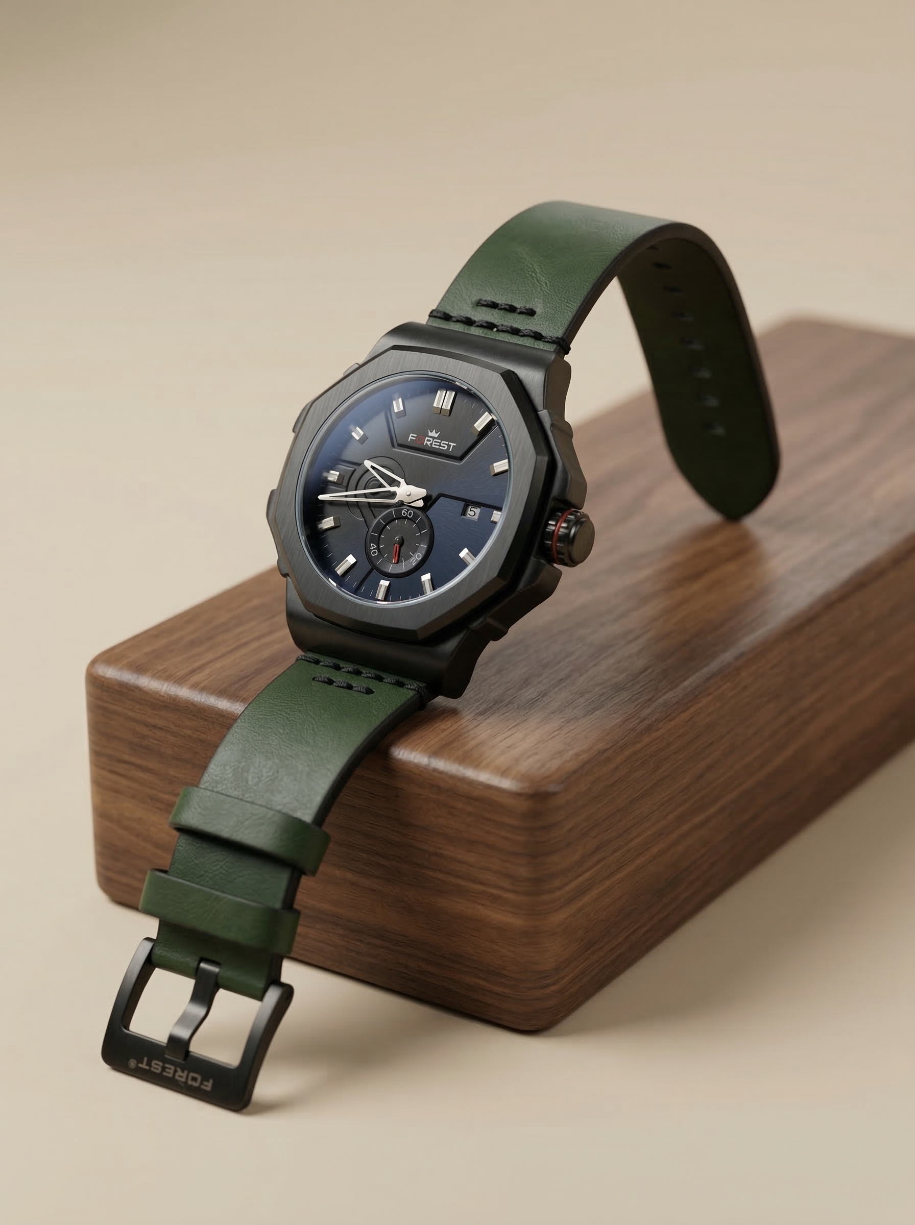 Forest Stealth Edition – Silver Dial Matte Black Watch (TWM Curated)