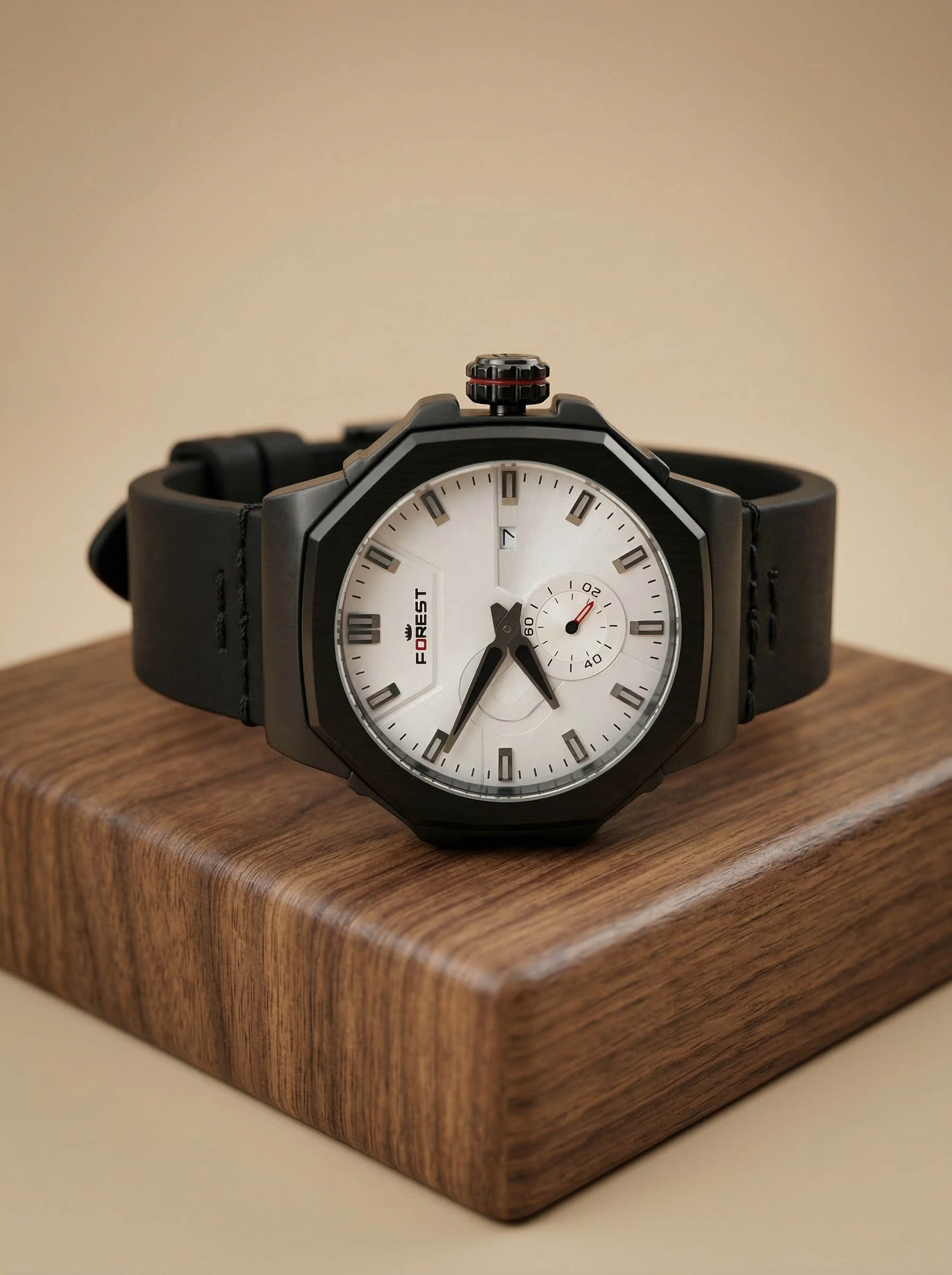 Forest Stealth Edition – Silver Dial Matte Black Watch (TWM Curated)