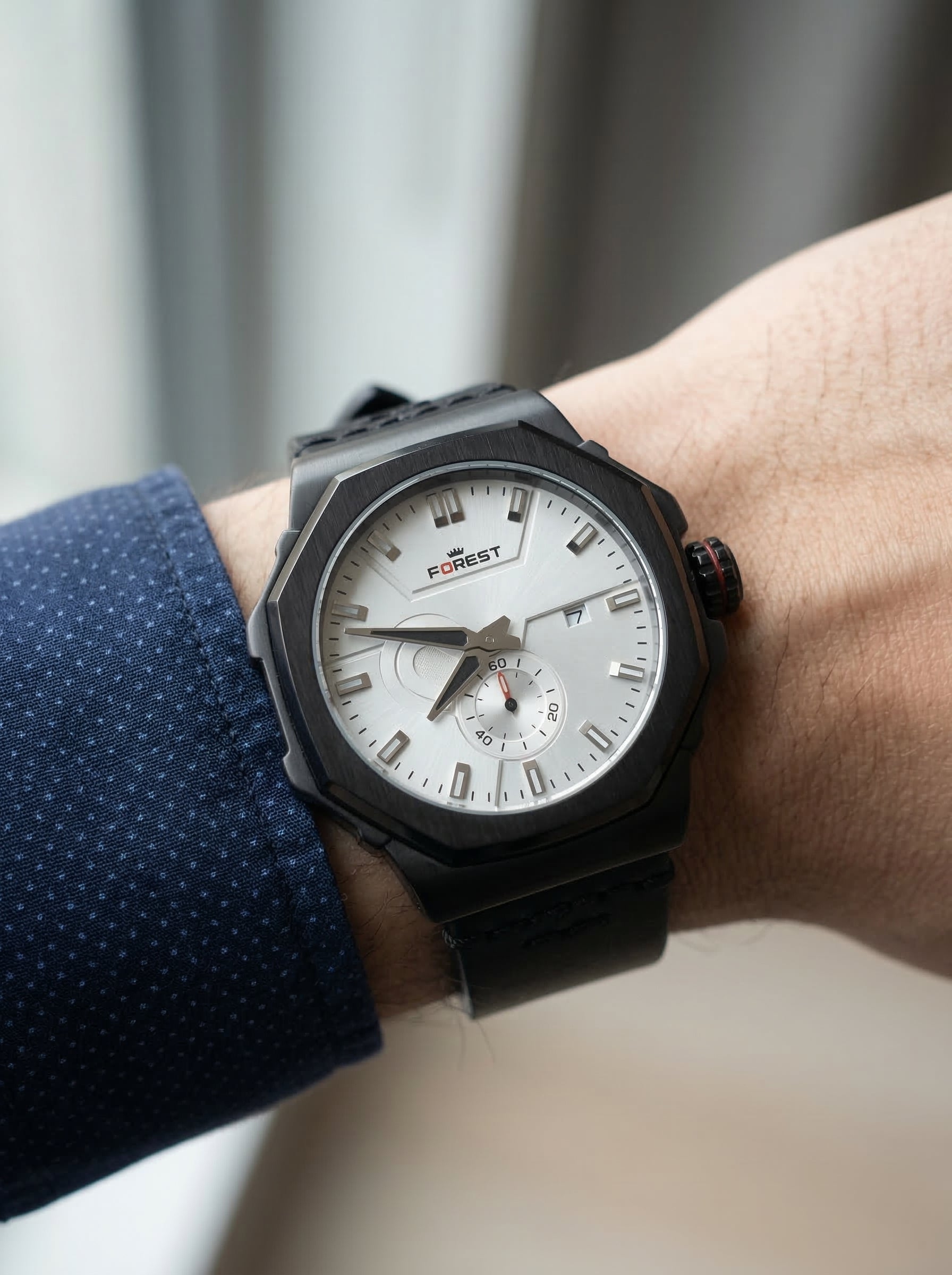 Forest Stealth Edition – Silver Dial Matte Black Watch (TWM Curated)