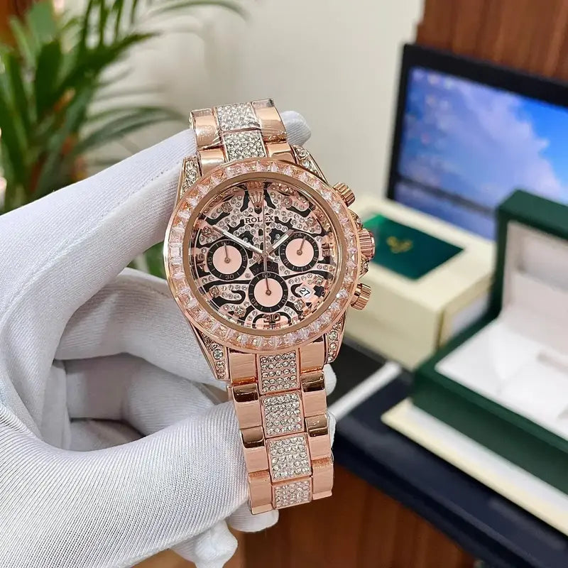 Rolex Daytona Tiger Gold Diamond Metal Watch comInline Delivery Info