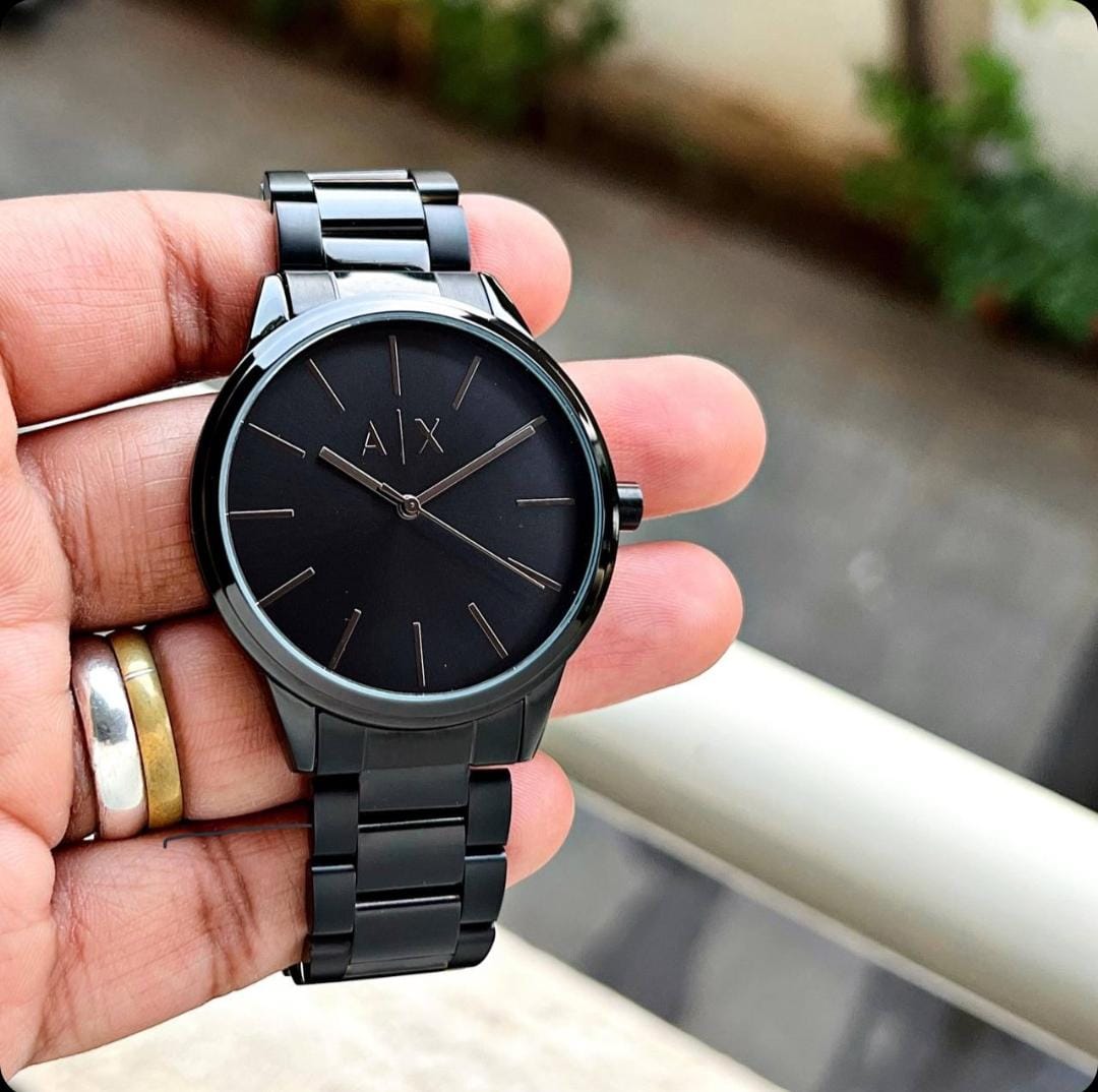 A|X Armani Exchange Black-Tone Stainless Steel Watch